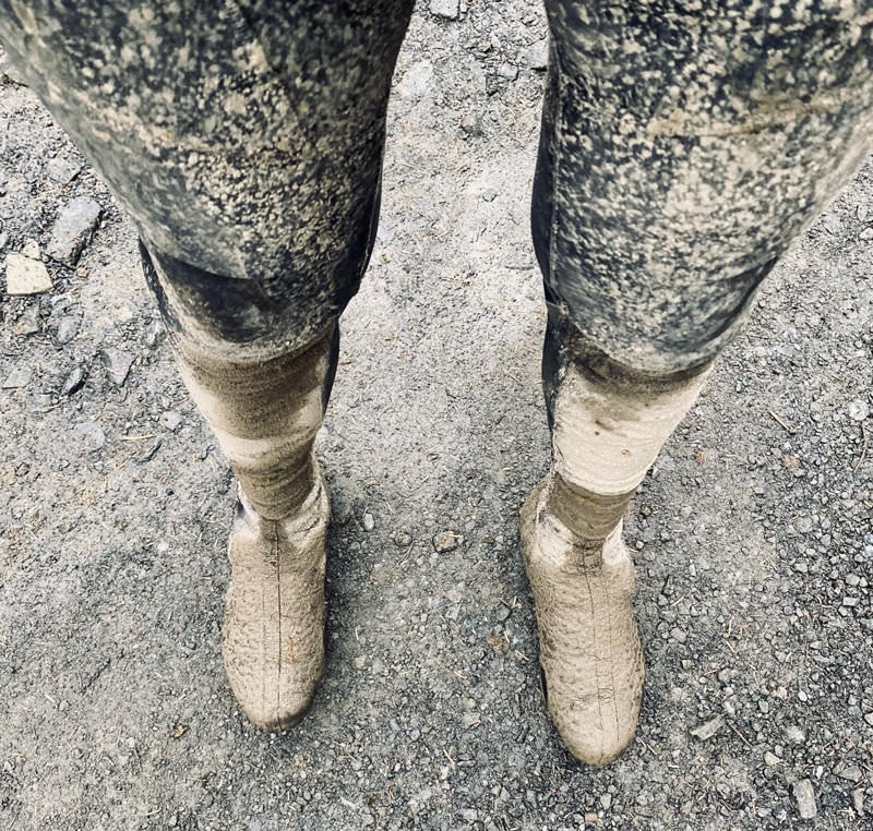 Muddy legs